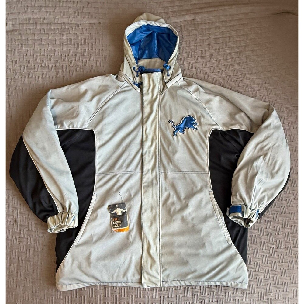 RARE Vintage Detroit Lions 6-in-1 System Jacket G-III W/ Original 6-in-1 Tag, XL